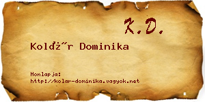 Kolár Dominika névjegykártya